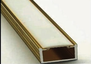 سكة بروفايل ألمنيوم ذهبي عرض 2 ارتفاع 1.5 بدون شفة