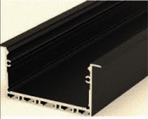 سكة بروفايل ألمنيوم أسود فتحة 5 ارتفاع 3.2 مع شفة